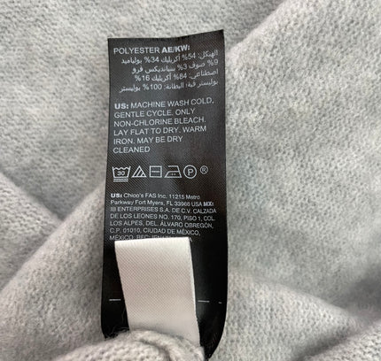 White House Black Market Grey Long Sweater with Removable Fur - Size Small