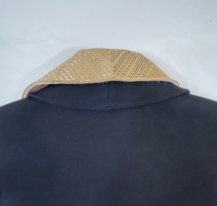 St John Black Blazer with Gold Embellished Collar - Size 2