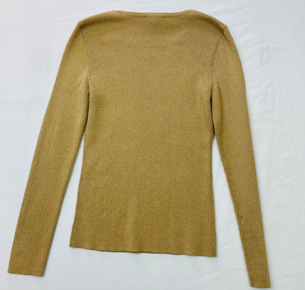 I.N.C. Gold Fitted Sweater with Front Cutout - Size Large - Excellent Condition