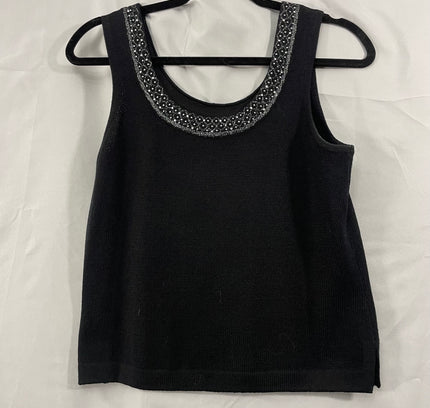St. John Evening Black Beaded Jacket & Tank Set by Marie Gray - Size 2