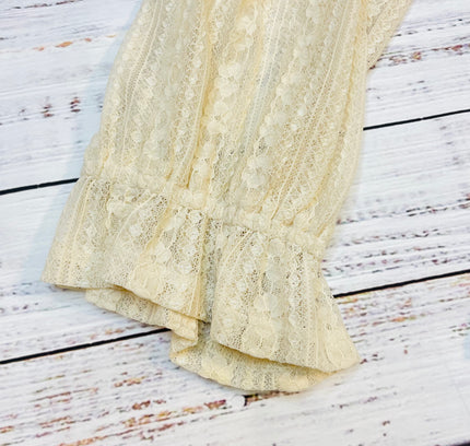 LC Lauren Conrad Ivory Lace Peplum Top - Size XL