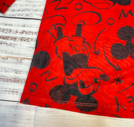 Disney Mickey Mouse Sheer Top - Size XL (Runs Small) - With Tags