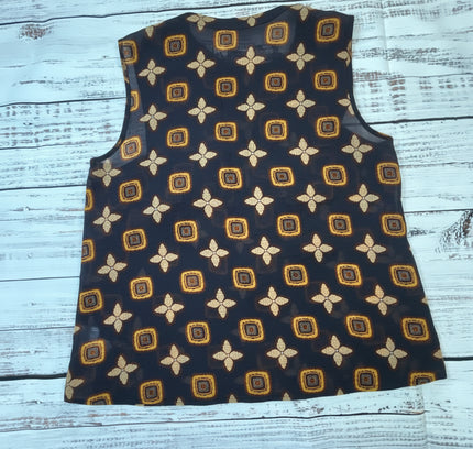 Cabi Geometric Print Sleeveless Top - Size M