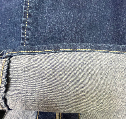 Vintage Button-Up Denim Skirt with Ruffle Hem