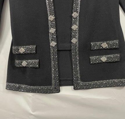 St. John Evening Black Beaded Jacket & Tank Set by Marie Gray - Size 2