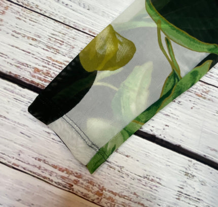 White House Black Market Botanical Print Sheer Top - Size Medium