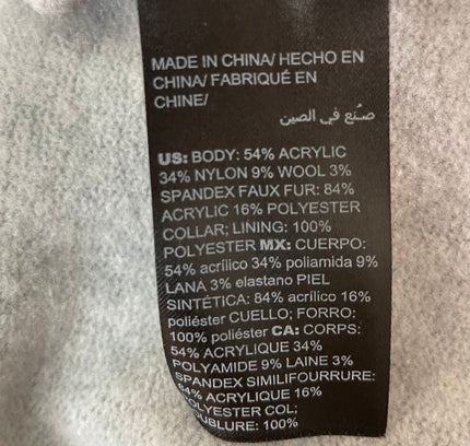 White House Black Market Grey Long Sweater with Removable Fur - Size Small