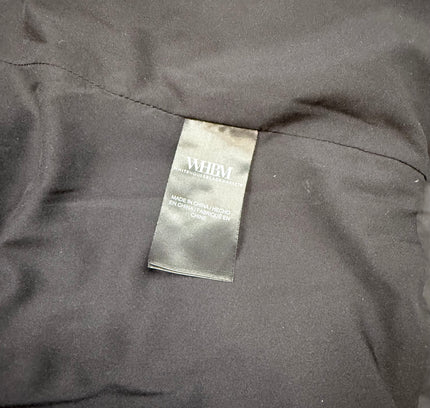 White House Black Market Black Quilted Puffer Jacket with Gold Chain Trim - Size Large