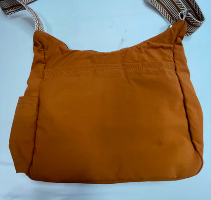 Cluci Cognac Nylon Crossbody Bag - Multi-Pocket Adjustable Strap