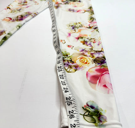 Sienna Rose White Floral Watercolor Leggings - Size M