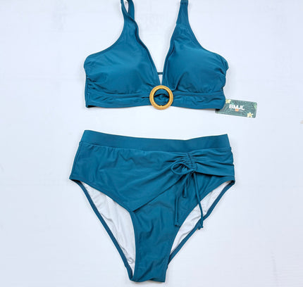 Blooming Jelly Tummy Control Bikini Set - Turquoise Blue SIZE LARGE