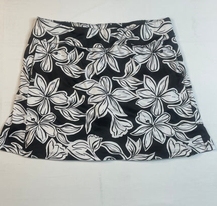 Emerald 18 Black & White Floral Golf Skirt - Size Large