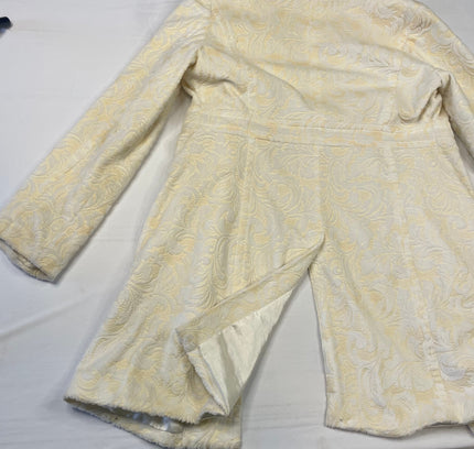 White House Black Market Ivory Faux Fur Coat - Size Small