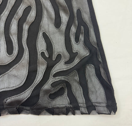 Gracia Leather & Sheer Animal Print Top - Size Large - Excellent Condition