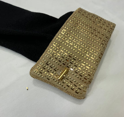 St John Black Blazer with Gold Embellished Collar - Size 2
