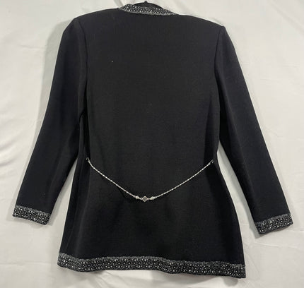 St. John Evening Black Beaded Jacket & Tank Set by Marie Gray - Size 2