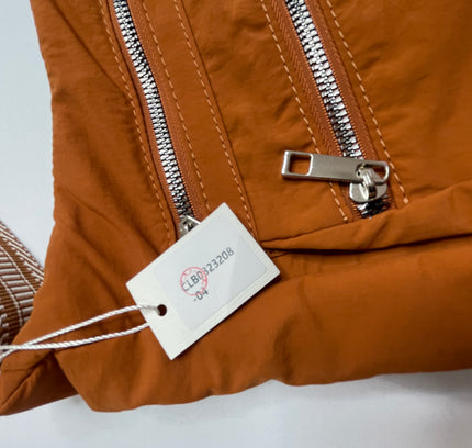 Cluci Cognac Nylon Crossbody Bag - Multi-Pocket Adjustable Strap