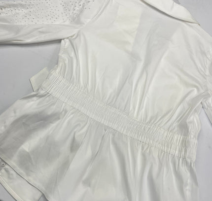 White House Black Market White Eyelet Belted Jacket - Size S - New With Tags