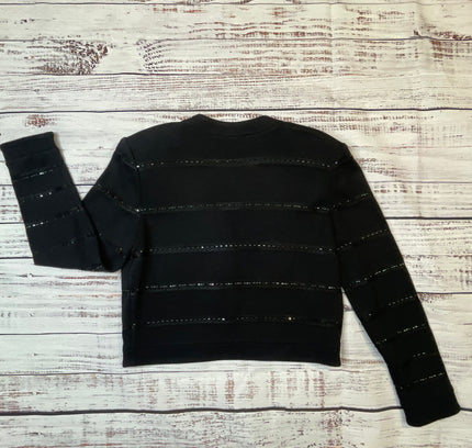 St. John Black Embellished Cardigan Sweater - Size 4