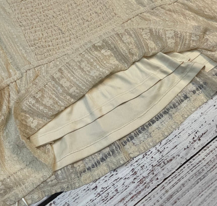 LC Lauren Conrad Ivory Lace Peplum Top - Size XL