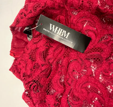 SOLD White House Black Market Dark Red Lace Top - Size M - New With Tags