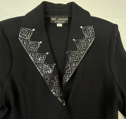St. John Evening Collector's Crystal-Embellished Blazer - Size 2