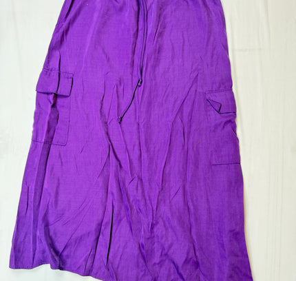 She Loves Purple Cargo Pocket Midi Skirt - Size L