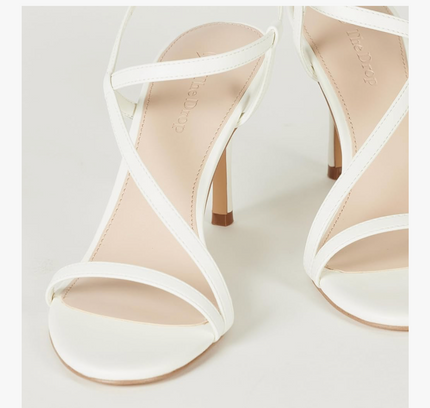 The Drop White Strappy Heeled Sandals - Size 5.5 - New With Box