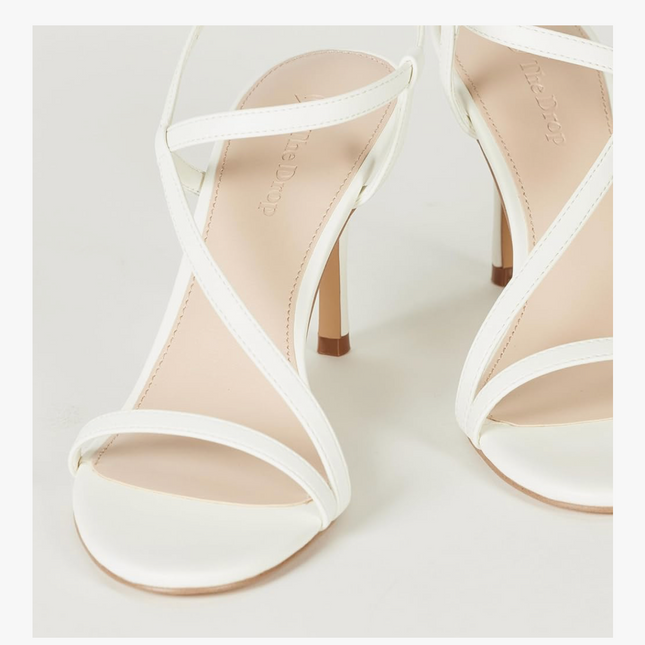 The Drop White Strappy Heeled Sandals - Size 5.5 - New With Box