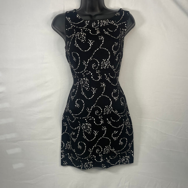 St. John Black Rhinestone Embellished Cocktail Dress - Size 2