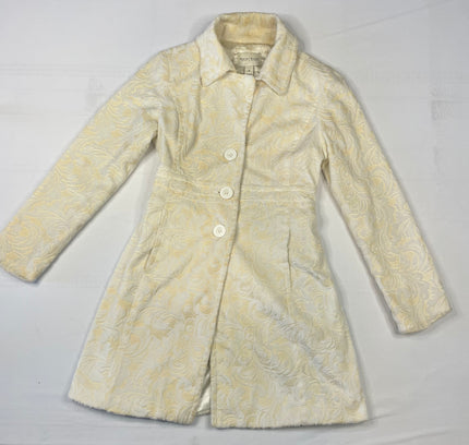 White House Black Market Ivory Faux Fur Coat - Size Small
