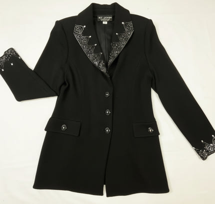 St. John Evening Collector's Crystal-Embellished Blazer - Size 2