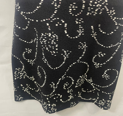 St. John Black Rhinestone Embellished Cocktail Dress - Size 2