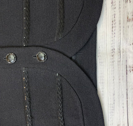 St. John Black Embellished Cardigan Sweater - Size 4