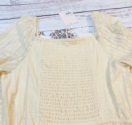 LC Lauren Conrad Ivory Lace Peplum Top - Size XL