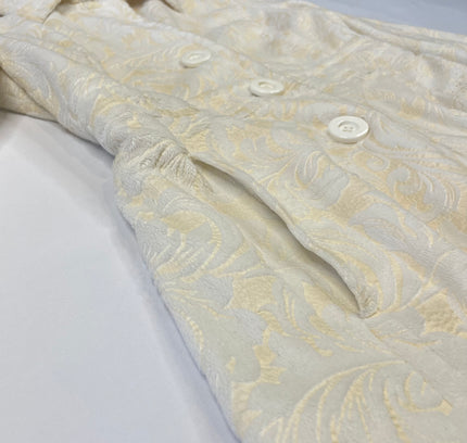 White House Black Market Ivory Faux Fur Coat - Size Small