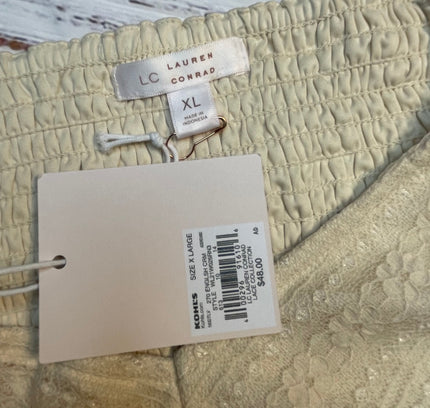 LC Lauren Conrad Ivory Lace Peplum Top - Size XL