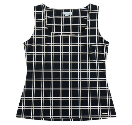 Calvin Klein Black & White Checkered Sleeveless Tank Top - SIZE LARGE