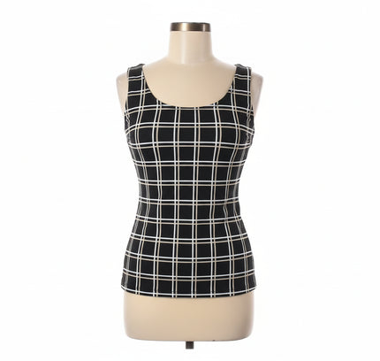 Calvin Klein Black & White Checkered Sleeveless Tank Top - SIZE LARGE