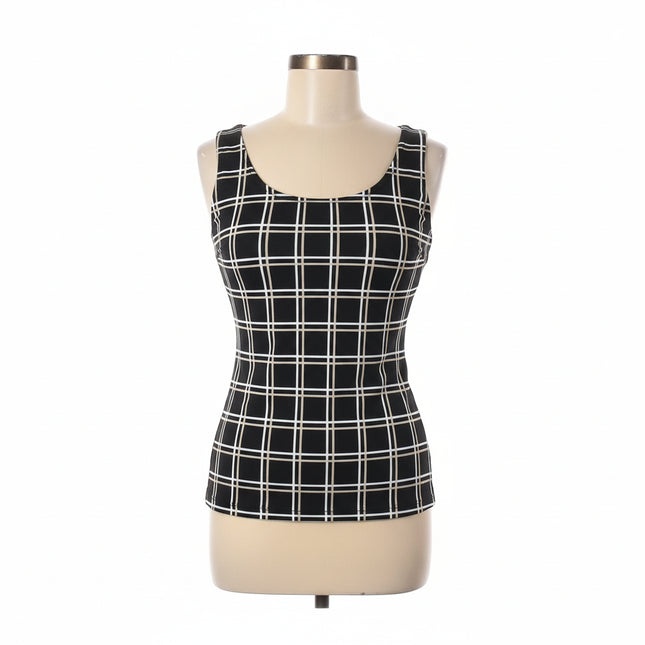 Calvin Klein Black & White Checkered Sleeveless Tank Top - SIZE LARGE