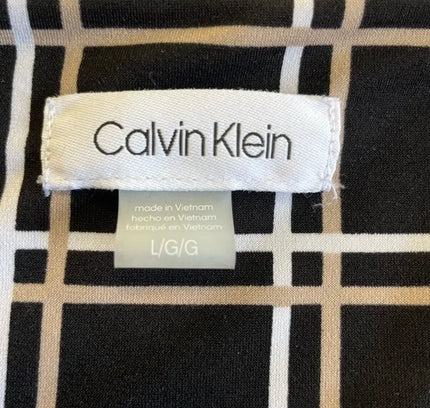 Calvin Klein Black & White Checkered Sleeveless Tank Top - SIZE LARGE