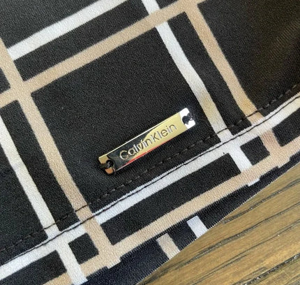 Calvin Klein Black & White Checkered Sleeveless Tank Top - SIZE LARGE