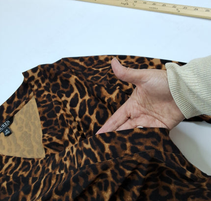 Lauren Ralph Lauren Leopard Print Faux-Wrap Top - Size Large