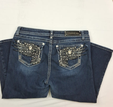 LA Idol Embellished Capri Jeans - Size 15