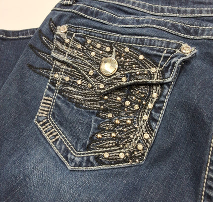 LA Idol Embellished Capri Jeans - Size 15