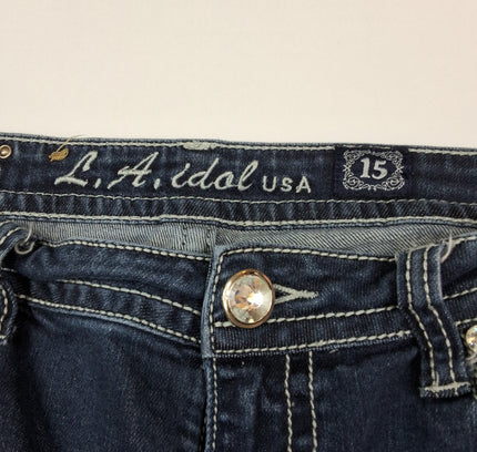 LA Idol Embellished Capri Jeans - Size 15